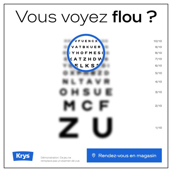 Bannière Krys « Test de vue express »