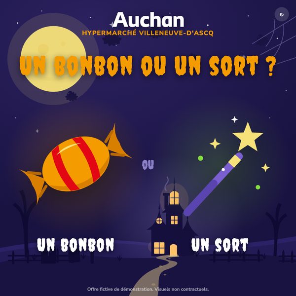 Bannière Auchan « Jeu d'Halloween »