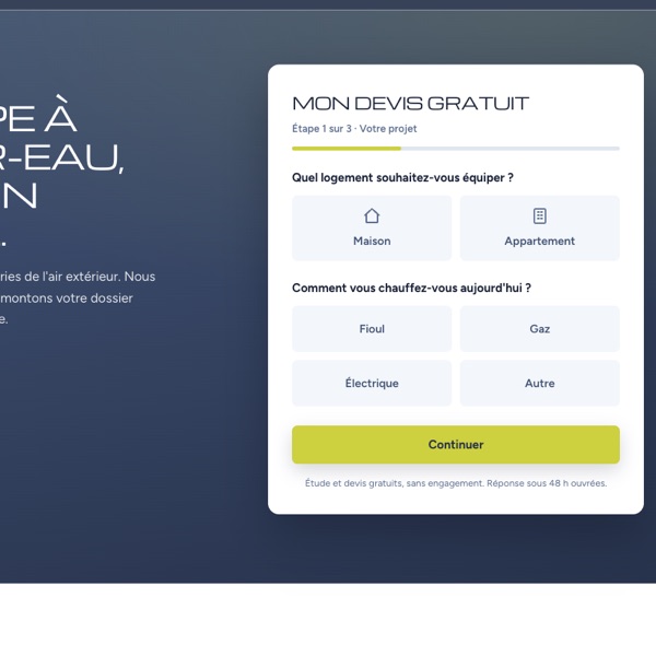 Bannière Evotherm « Devis en trois écrans »